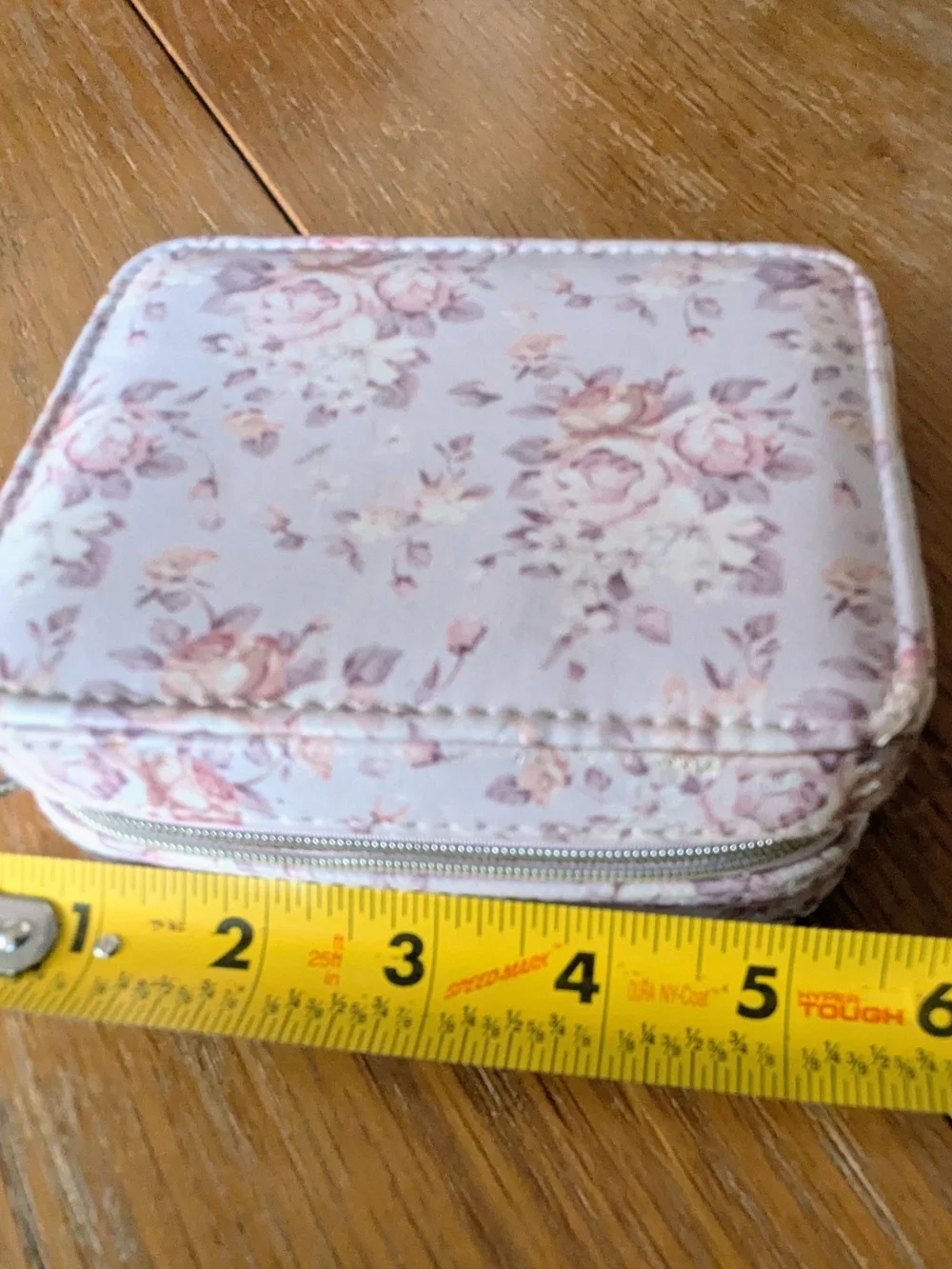 Floral Pink Compact Jewelry Organizer Case